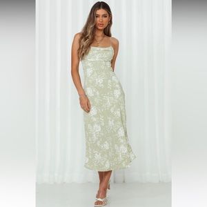 HELLO MOLLY Totally Wild Midi Dress Olive. Size Small/US 4